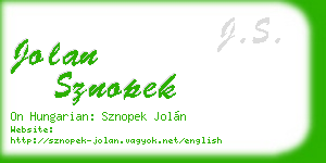 jolan sznopek business card